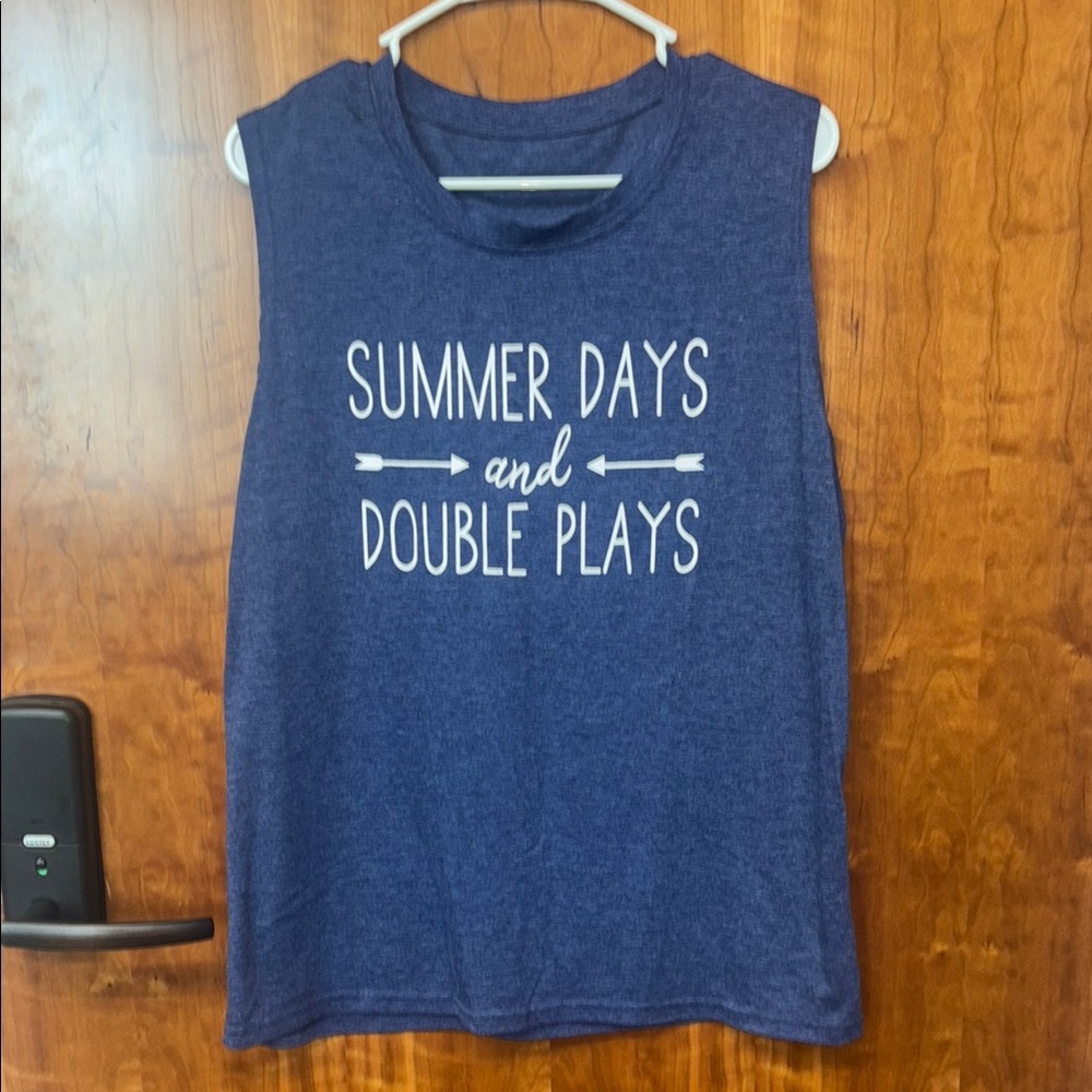 Summer Days and Double Plays Baseball/Softball Navy Tank Top For Women Size XXL